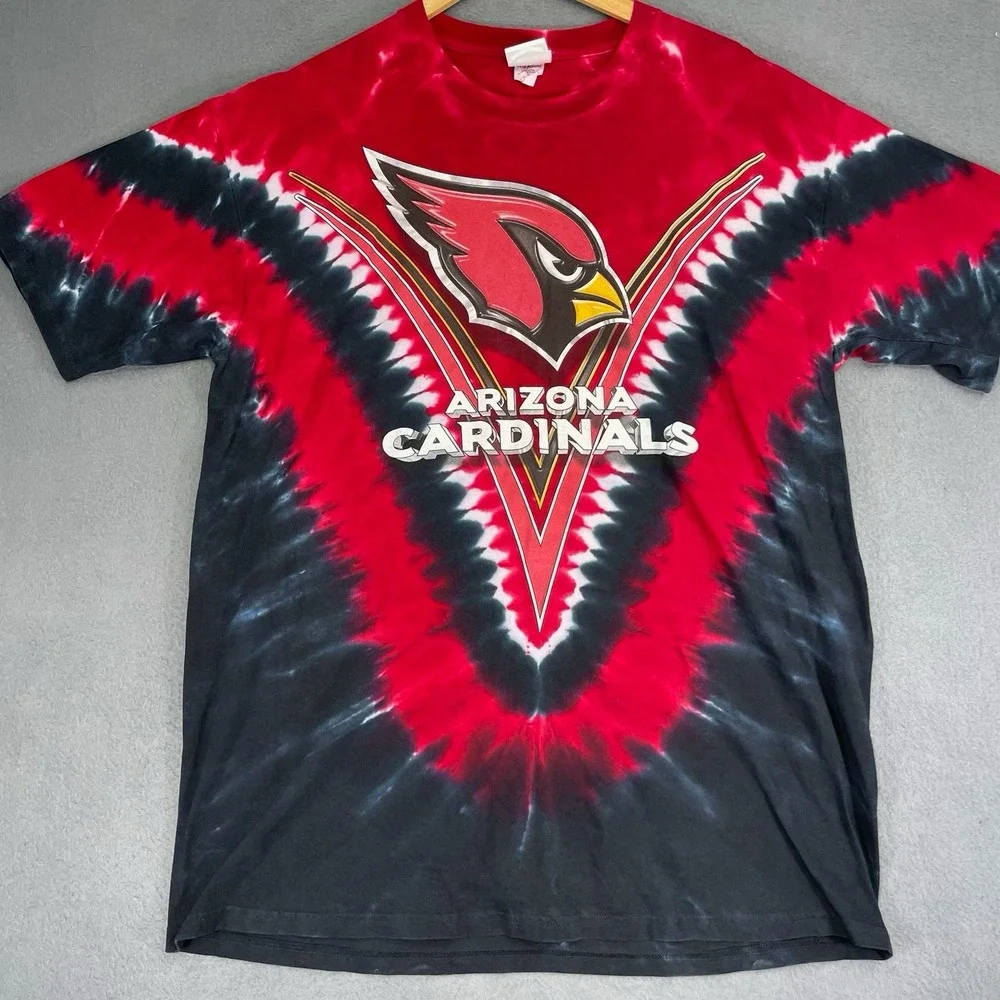 Vtg‎ Majestic Arizona Cardinals Tshirt XL NFL Tie Dye All Over Graphic Tee
